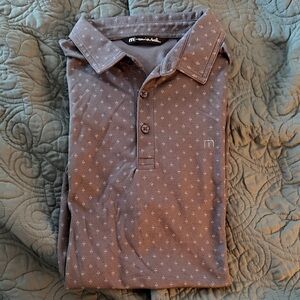 Travis Mathew Men's Polo Shirt in Gray with Pattern